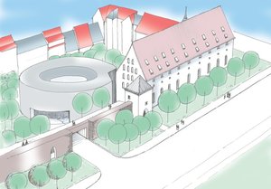 Modell des Parkhauses zwischen Fischerstra�e und B 173 in Freiberg