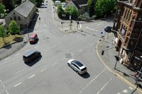 Fahrbahnen der kreuzenden Dammstein- und Fedor-Flinzer-Stra�e 