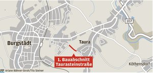 1. Bauabschnitt der Taurasteinstra�e.