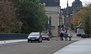 Verkehr auf der Scherbergbr�cke 