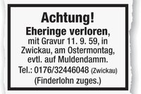 Zeitungsanzeige