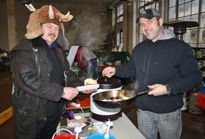 Biker beim Fr�hst�ck