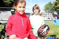 Lara Winkler und Jonas Schwarzenberger absolvierten am Samstag ihren allerersten Triathlon.  