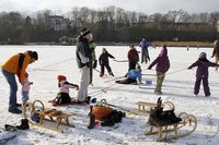 Eisl�ufer auf dem Schlo�teich