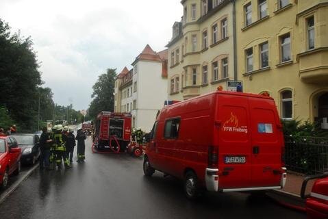 <p>
	Auch in Freiberg traf der Blitz einen Dachstuhl und setzte ihn in Brand.</p>
