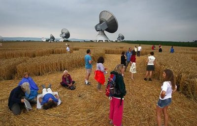<p>
	Wie das komplexe Muster in das Weizenfeld kam, darüber wird nach wie vor gerätselt.</p>
