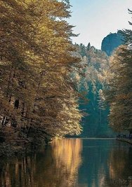 <p>
	Amselsee im Kurort Rathen in herrlichen Farben</p>
