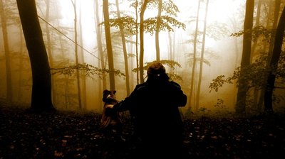 <p>
	Paul Koppusch mit Hund Cuno auf dem Windberg in Freital bei wunderschönem Nebelwetter</p>
