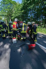 <p>
Die Feuerwehr Oederan war mit zwei Fahrzeugen und elf Einsatzkräften vor Ort.</p>