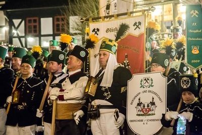 <p>Wie in Chemnitz gab es auch hier eine große Bergparade.</p>
