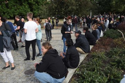 <p>Die Stimmung war zunächst ruhig...</p>