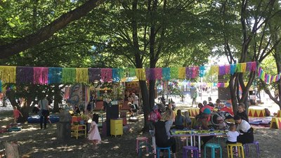 <p>Im Stadthallenpark gibt es Aktionen für Kinder.</p>
