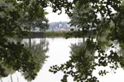 <p>Von den Teichen bietet sich ein schöner Blick auf Pausa.</p>
