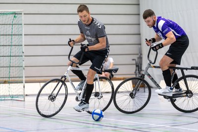Die Freiberger Radballer um Tom Sontowski (l.) konnten erneut nicht in die Entscheidung eingreifen.