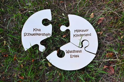Schweikershain wird nun aus dem Verbund der Kitas gelöst. Das Puzzle hatte die Initiative gestaltet.