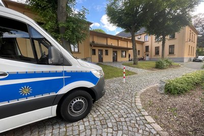 Die Polizei wurde zum Wahllokal nach Bad Schlema gerufen.