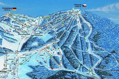 Im weiten Bogen ins Tal: die neue Piste 28, ganz rechts in der Karte.