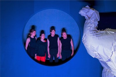"Der Elefant im Raum" mit Lisa Mattiuzzo, Maja Grahnert, Morris Weckherlin und Gabriel Tauber (von links). 
