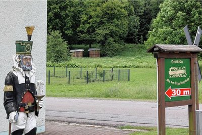 Von Deutschland aus sind die Hütten mit den Käfigen in Tschechien gut zu sehen. Die Hundehalter sollen die Wiese vom einem Privatbesitzer gemietet haben.