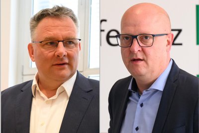 CDU-Fraktionschef Christian Hartmann (links) und sein SPD-Amtskollege Henning Homann.