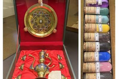 Gastgeschenke und brillante Farben sind in der Sonderausstellung der Kustodie in Freiberg zu sehen.