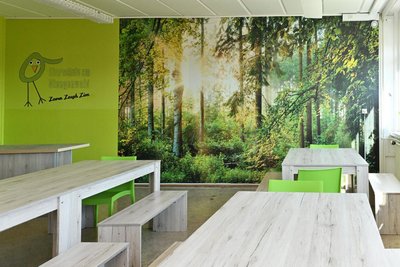 Dieser Aufenthaltsraum an der Oberschule in Lugau gefällt dem neuen Schulleiter.