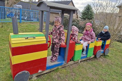 Volle Fahrt voraus: In der Kita „Rappelkiste“ in Braunsdorf ist Platz für 27 Kinder.
