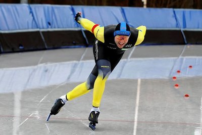 Nico Ihle beim letzten Rennen seiner Karriere. Beim Deutschland-Cup auf dem Eisoval am Chemnitzer Küchwald holte er Rang 3 über die 500 Meter sowie Platz 2 über 1000 Meter.