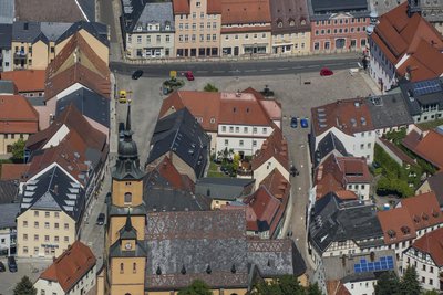 Schauplatz des Überfalls war ein Haus in Oederan - hier ein Blick auf das Stadtzentrum.