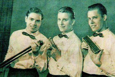 Dietmar Hummel (Mitte) vor mehr als 60 Jahren mit den Brüdern Manfred (links) und Wolfgang Spuhn - das Berliner Trio Resona.