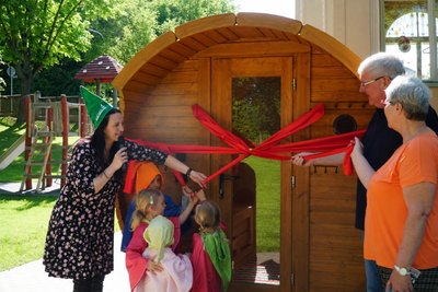 Die Mädchen und Jungen vom „Zwergenland“ haben seit Freitag eine eigene Sauna.