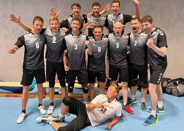Die Volleyballer des VC Zschopau konnten sich bei der Deutschen Senioren-Meisterschaft auch über Platz 4 freuen.