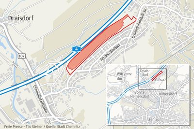 Stolze 26 Hektar groß: Der geplante Solarpark Glösa.