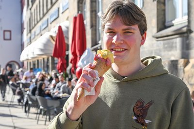 Silas Andrick macht für „Freie Presse“ den Eis-Vergleich.