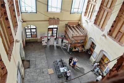 Der Freiberger Bahnhof wird saniert. Einen Einblick in die Baustelle gab es  zum Tag des Denkmals 2021.