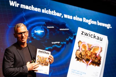 Daniel Daum präsentierte das neue Stadtmagazin Zwickau.