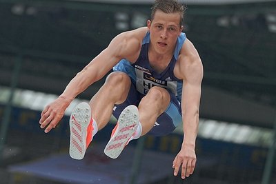 Max Heß vom LAC Erdgas Chemnitz ist erneut Deutscher Meister im Dreisprung.