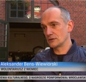 Aleksander Bens-Wiewiorski beantwortet Fragen des polnischen Fernsehsenders TVP3.
