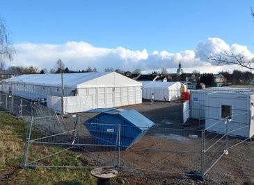 Mitte Dezember war die Flüchtlingsunterkunft in Wiederau entstanden. Im April wurde sie wieder frei gezogen.