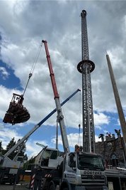 Der Freifallturm „Fortress Tower“entführt in die mystische Welt des Mittelalters.