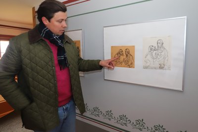 Großschirmas Pfarrer Justus Geilhufe in der Ausstellung von Klaus Drechsler.
