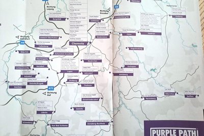 Auf der Übersichtskarte zum Purple Path spielt Glauchau eine untergeordnete Rolle.