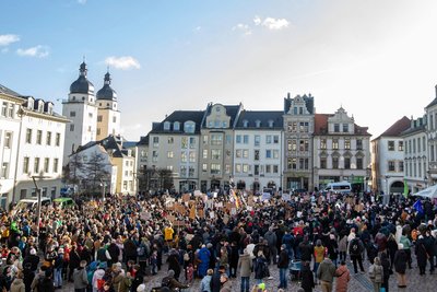 Der Altmarkt in Plauen: Dort fand die Kundgebung gegen rechts statt.