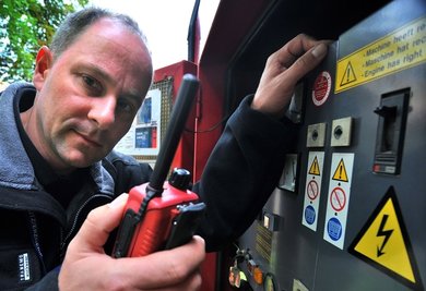 
              <p class="artikelinhalt">Stand unter Strom: Andreas Leichsenring sorgte für genug Energie.</p>
            