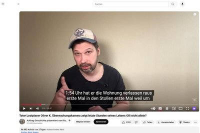 Influencer Markus, alias Mecky, der den Kanal „Auftrag Geschichte präsentiert von KlappspatenTV“ betreibt, berichtet im Videoportal Youtube über den Vermisstenfall aus dem Erzgebirge. Das Thema kommt offenbar gut an.