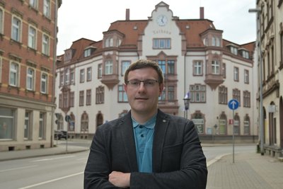 Will als OB ins Rathaus von Aue-Bad Schlema: „Freie Sachsen“-Kandidat Stefan Hartung.