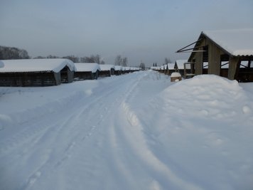 Im Winter tief verschneit: Das Gelände der Forschungsstation in Sibirien.