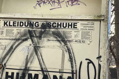 Einer der letzten Kleidercontainer von Humana, der in Schwarzenberg stand.