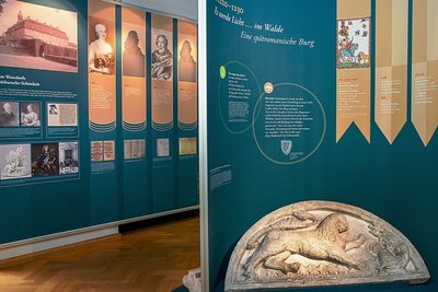 Typische Handschrift: Helmstedt/Kluge/Rom gestalteten die Ausstellung zum Jubiläum von Schloss Lichtenwalde 2020. 