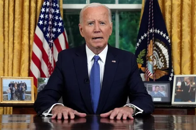 US-Präsident Joe Biden spricht im Oval Office des Weißen Hauses über seine Entscheidung, seine Kandidatur für die Wiederwahl zum Präsidenten der Demokraten aufzugeben.